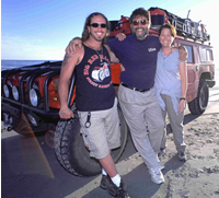 Jesse, Dad and me on the beach with the Hummer in San Quintin (the locals also drove on this beach)